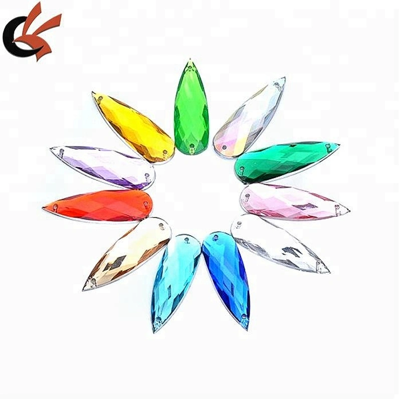10 *30mm Sew On Crystal Stones Flatback Acrylic Gems for Clothes Crafts