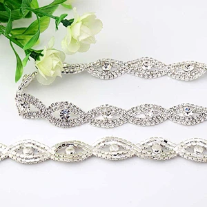 China factory crystal decoration bridal glass rhinestone trim chain for fashion jewelry decoration