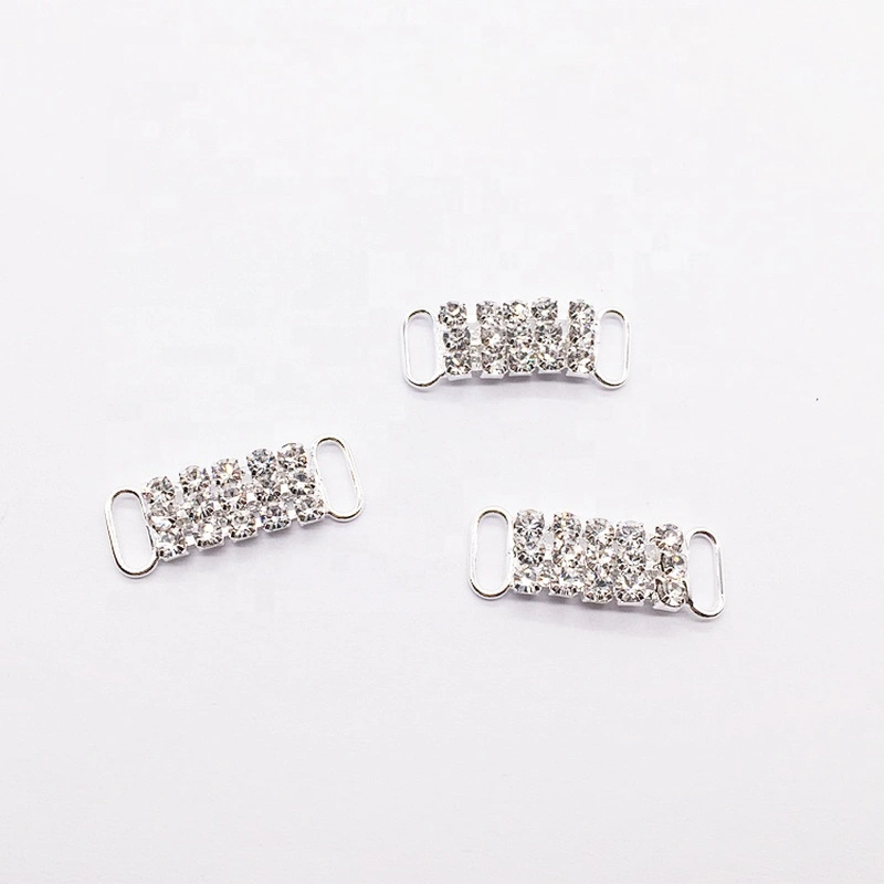Cheap Bulk Bikini Accessories Factory rhinestone swimwear bra buckle bikini connectors