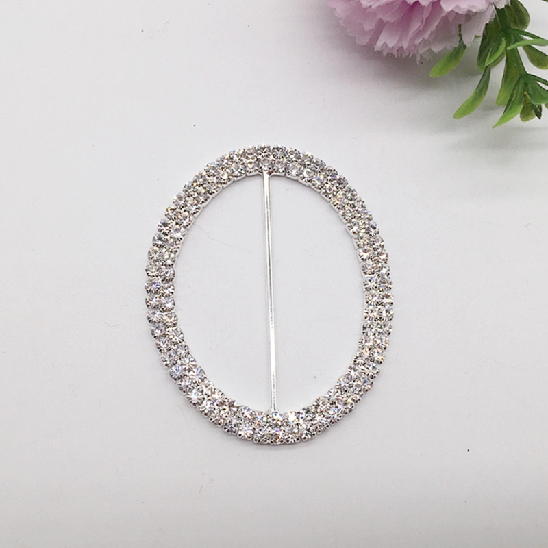 Customise Scarf Ring Oval Design Shape Rhinestone Ribbon Slider Buckle