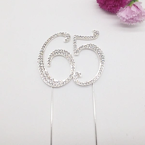 Diamante Cake Pick Rhinestone Numbers Age Birthday Anniversary Cake Topper