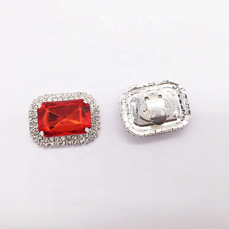 Hot selling superior quality women fashion shoe red color crystal jewelry shoe clip buckle