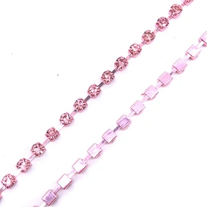 New Products SS12 Sparkling COLOR rhinestone color plating metal base rhinestone cup chain