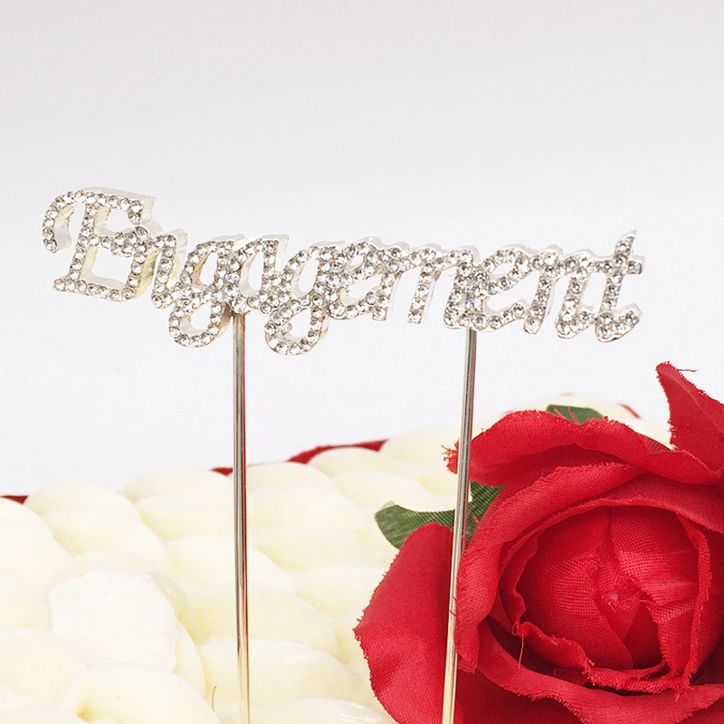 Diamante Favors Engagement Wedding Anniversary Cake Topper for Decoration