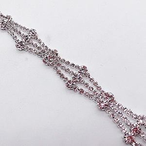 Wholesale high quality crystal rhinestone bead trimming for bridal  dress