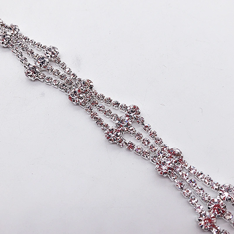 Wholesale high quality crystal rhinestone bead trimming for bridal  dress