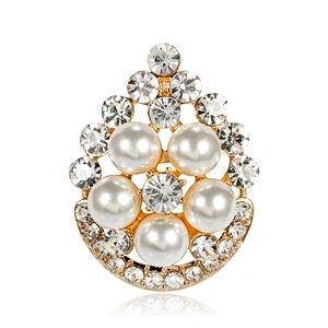 Flatback Faux Pearl Rhinestone Water drop Embellishments Button