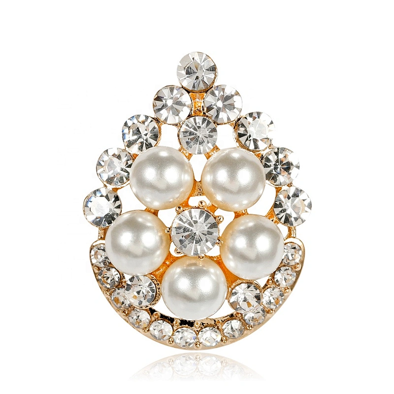 Flatback Faux Pearl Rhinestone Water drop Embellishments Button