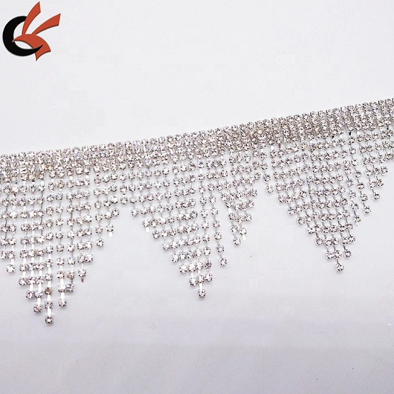 fringe crystal rhinestone applique trim tassel strass patches trimmings