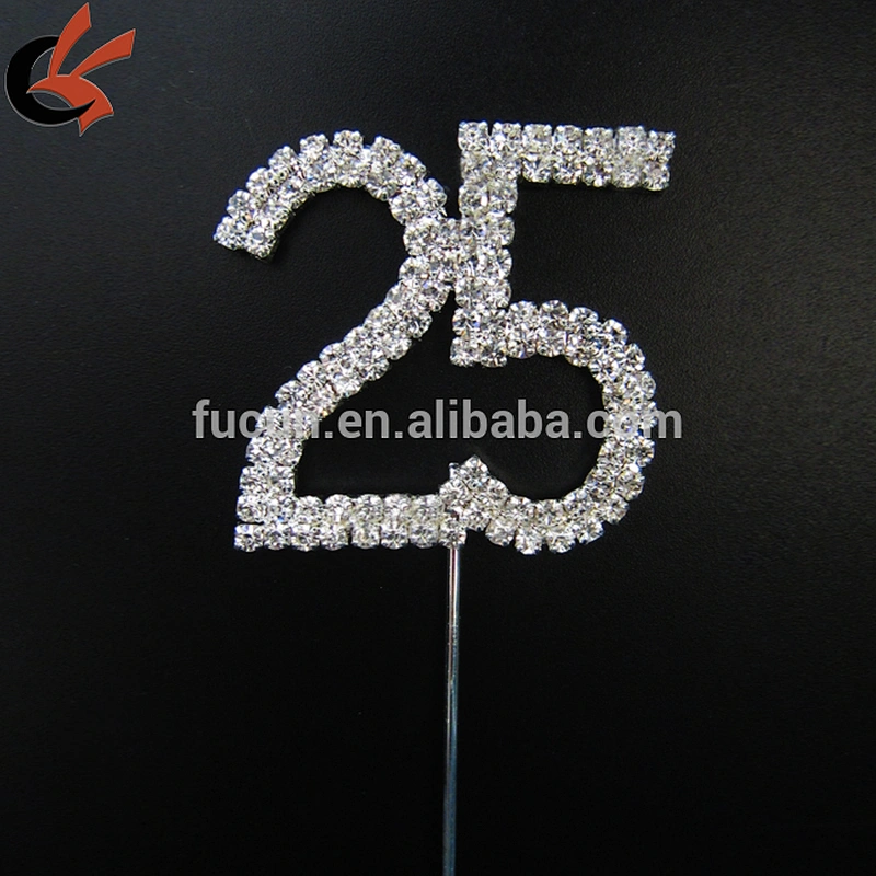 Rhinestone Crystal Covered Quinceanera 18th Birthday Number Cake Topper