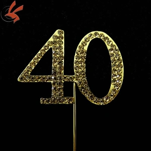 1.75 Inches 40th Birthday Anniversary Number Cake Topper
