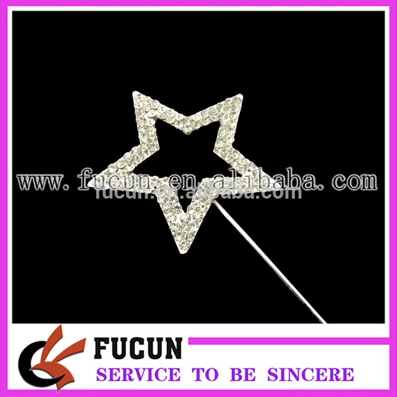popular 2017 hot sell crystal diamond rhinestone star cake toppers party supplies guangzhou