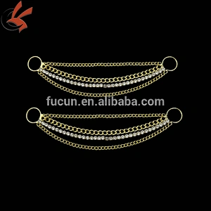 GOLD multi chain crystal rhinestone bikini connectors