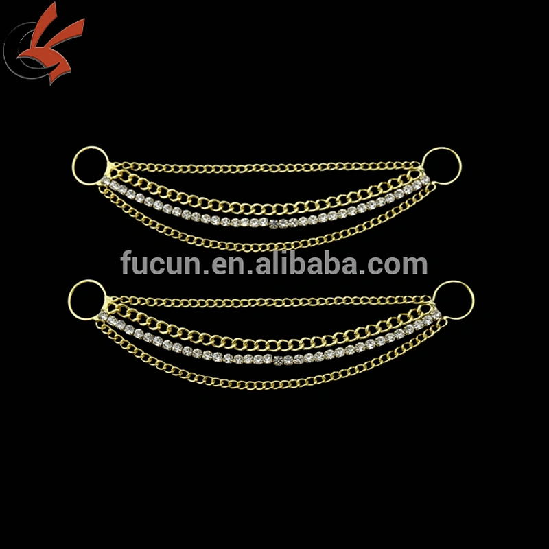 GOLD multi chain crystal rhinestone bikini connectors