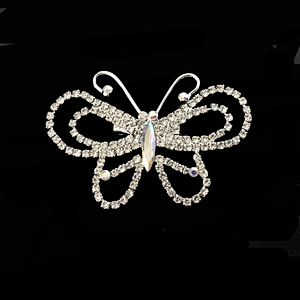 fashion jewelry metal alloyed butterfly style rhinestone crystal brooch