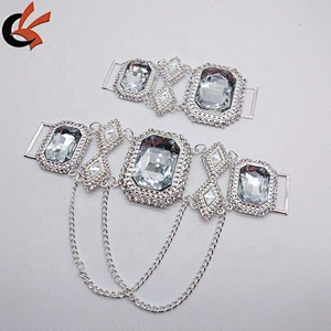 Wholesale Hot 6.7'' Purple Rhinestone Connector Bikini Connector Shoe Buckle Headband Connector