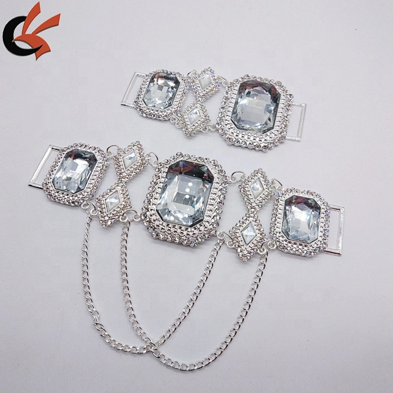 Wholesale Hot 6.7'' Purple Rhinestone Connector Bikini Connector Shoe Buckle Headband Connector