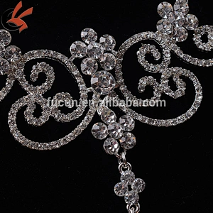 rhinestone drop earrings necklace party jewelry set