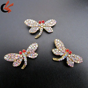 New arrival little gold rhinestone dragonfly brooch