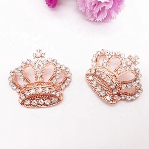 popular style rose gold crown brooch for wedding rhinestone crystal buckle