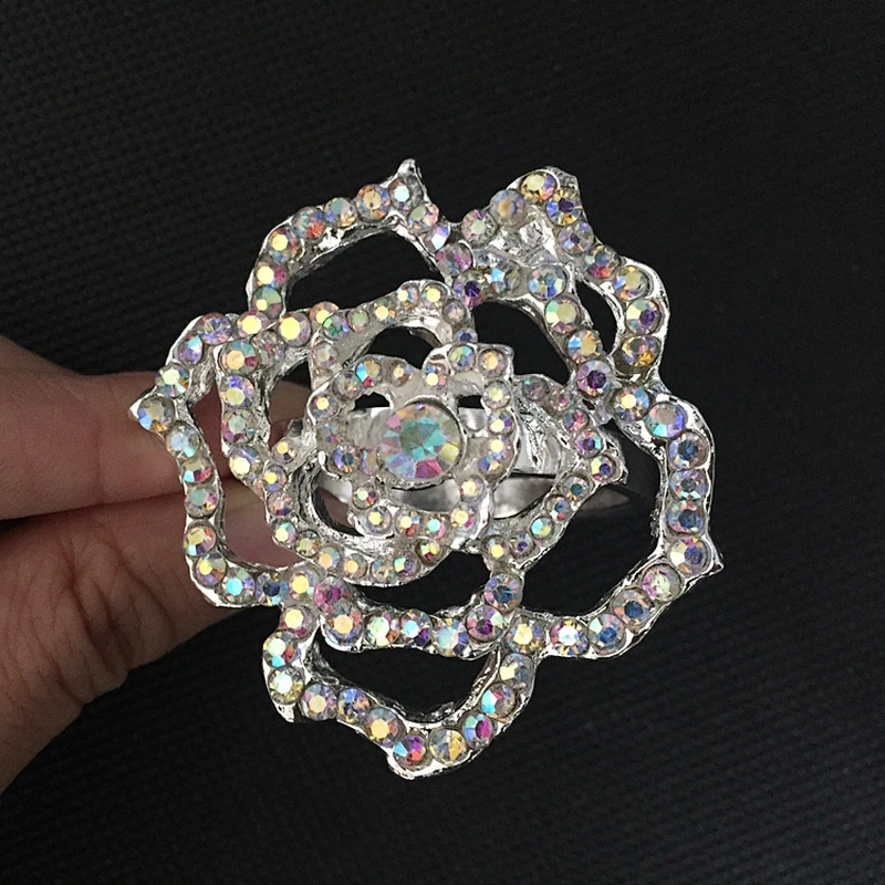 Custom Made Creative Rhinestone Napkin Rose Serviette Holder