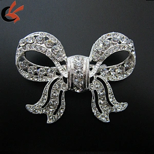 Wedding Bridal Elegant Crystal Rhinestone Diamante Silver Dangling Brooch Pin