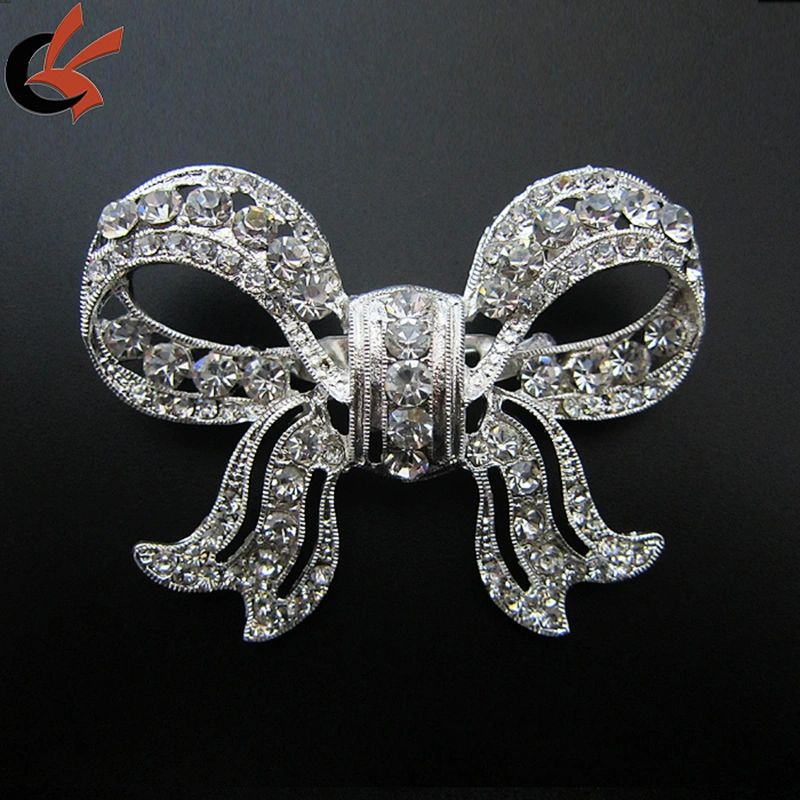 Wedding Bridal Elegant Crystal Rhinestone Diamante Silver Dangling Brooch Pin