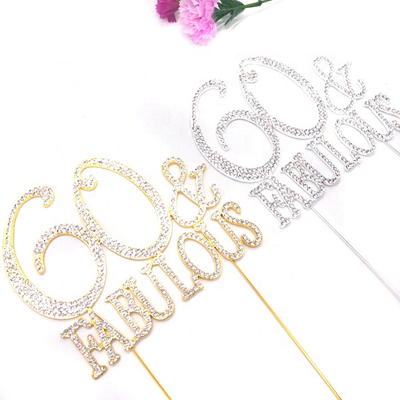 Wholesale GOLD 60 & Fabulous Cake Topper 60th Birthday Decoration