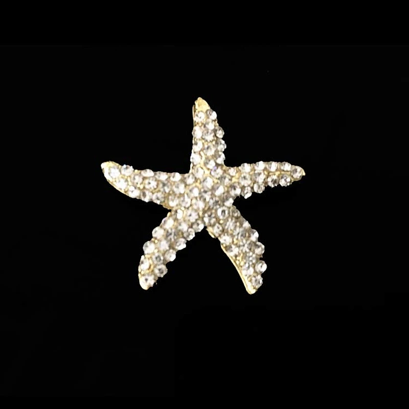 Popular wholesale shinny fashion Wedding Invitation Starfish Rhinestone Buckles With Slider Back