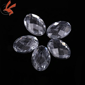 Acrylic Flatback Rhinestone Faceted oval Gems