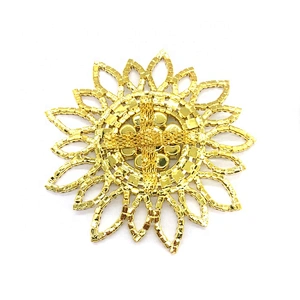 Gold Flatback Sunflower Sew On Crystal Rhinestone Applique
