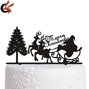 wholesale Merry Christmas red acrylic cake topper