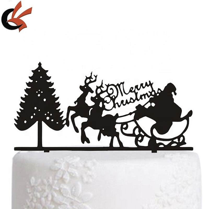 wholesale Merry Christmas red acrylic cake topper