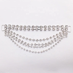 Crystal Six Rows Bikini Connector For Swimming Wear Rhinestone Connector Headband Connector