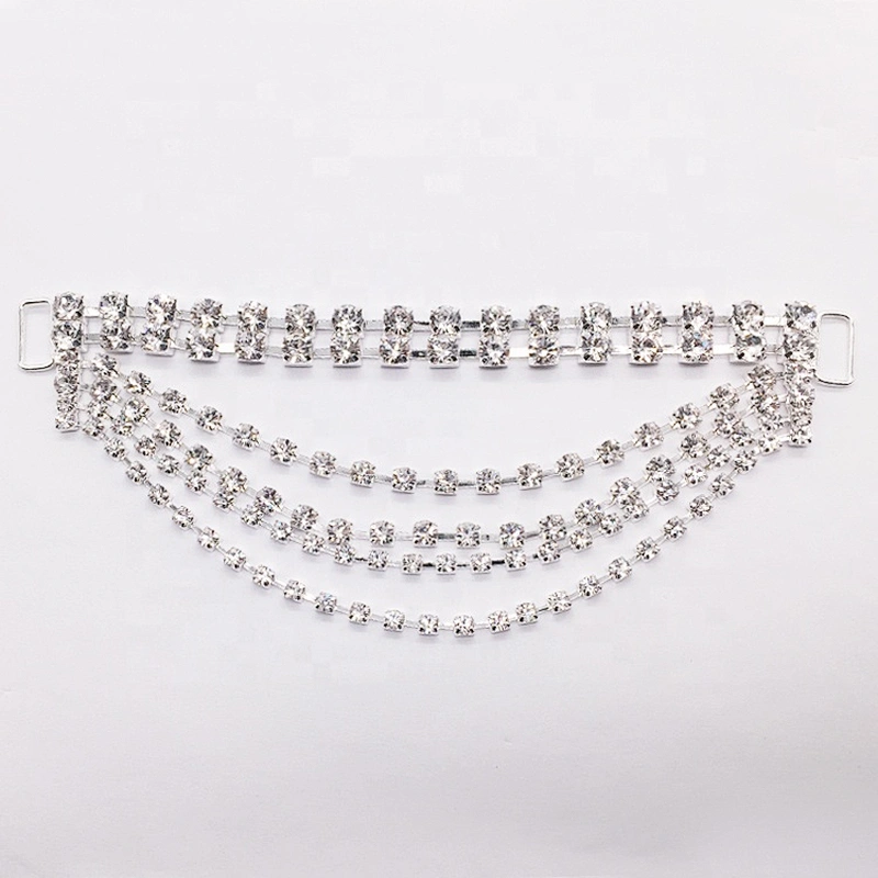 Crystal Six Rows Bikini Connector For Swimming Wear Rhinestone Connector Headband Connector