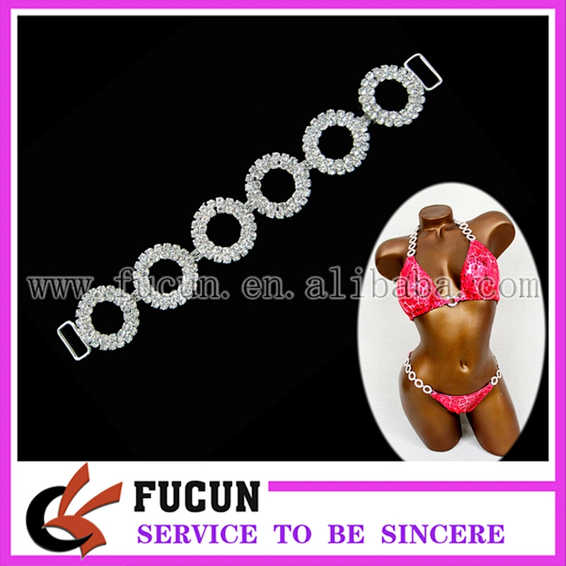 high quality crystal glass bikini connector for competition bikini suit decoration