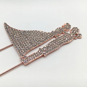 Fashion Rose gold plating couple style wedding decorations crystal cake topper 2018