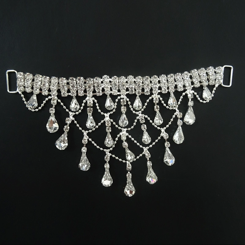 2019 gold hot sale sparkly AB clear rhinestone bikini connector