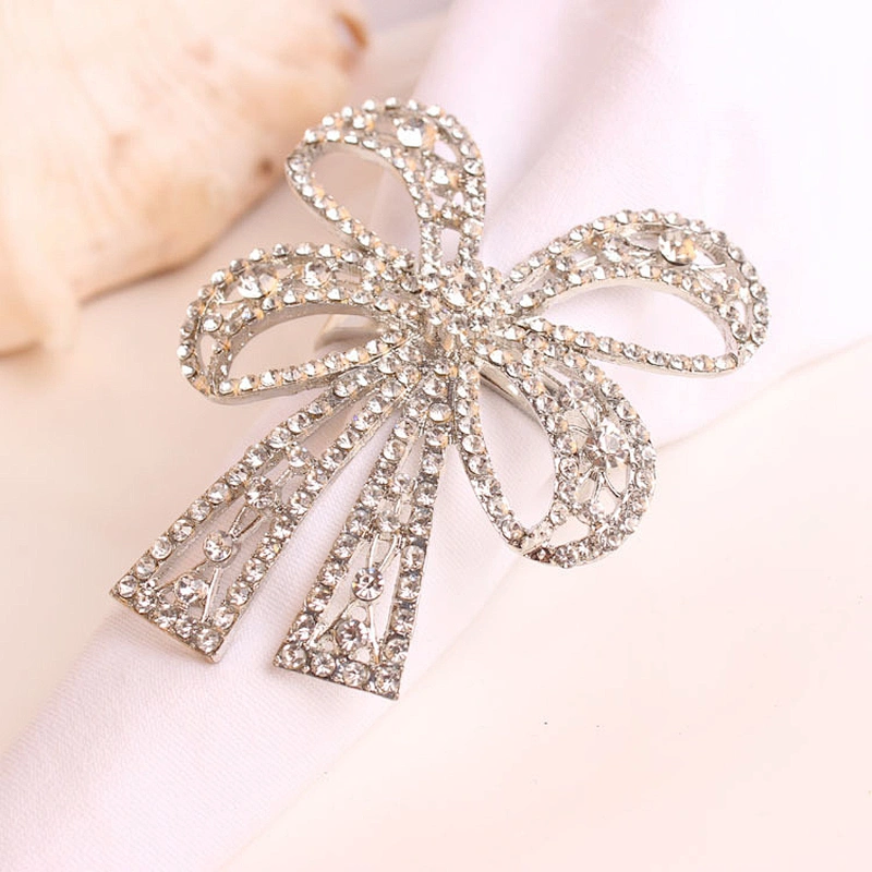 crystal wedding gift decoration fancy crystal bow tie banding diamond napkin ring