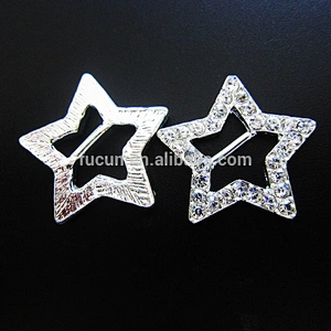 Decorative Fashion Round Square and Heart Shaped Rhinestone Ribbon Slider Buckles