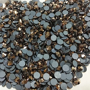 Wholesale flat back rose gold Hot Fix Rhinestones for decorate clothing