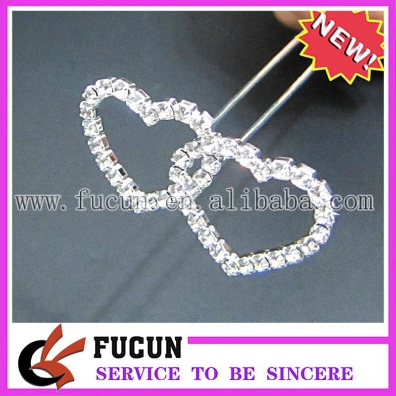 decorative valentine day rhinestone picks LOVE Cake topper
