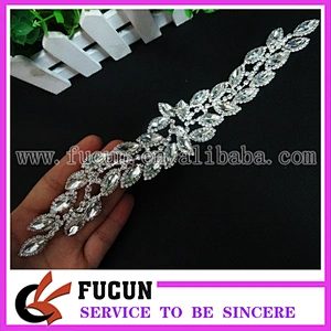 wholesale stunning crystal rhinestone appliques for bridal belt evening dress decoration