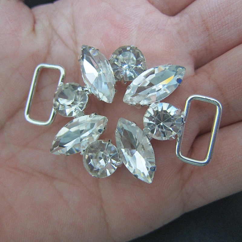 4.5cm Glass Crystal Rhinestone Buckle Swimwear Bikini Connector