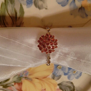 Wedding Table Napkin Decorative Plain Pink Rhinestone Napkin Rings