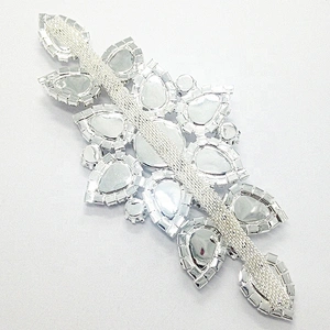 charming clear sew-on rhinestone ab lady bridal low-necked wedding dress appliques