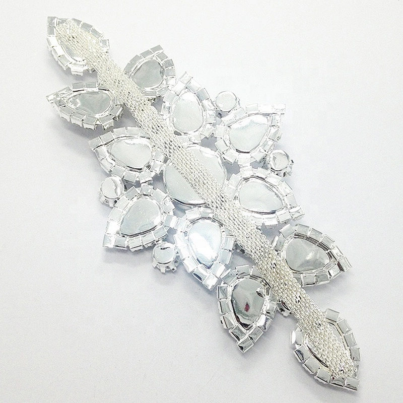 charming clear sew-on rhinestone ab lady bridal low-necked wedding dress appliques