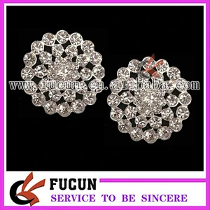 Rhinestone Crystal Bridal Wedding Flower Bouquet Cake Round Brooch Pin