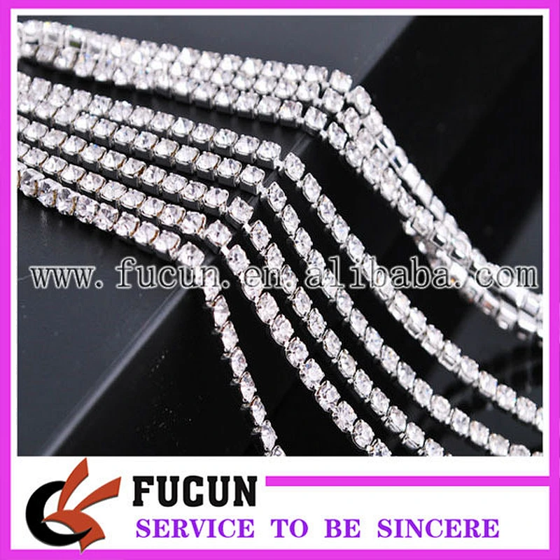 wholesale ss6,ss10 ss12,ss16,ss18 one close sparkling rhinestone cup chain