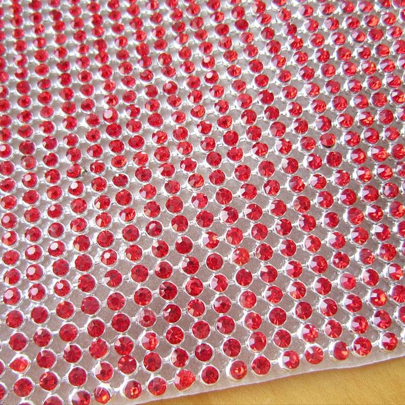 Decorative crystal rhinestone hotfix diamond aluminium mesh trimming sheet wholesale